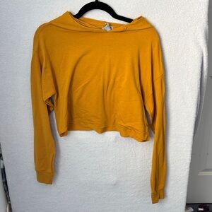 Mustard Yellow Women's Cropped Hoodie